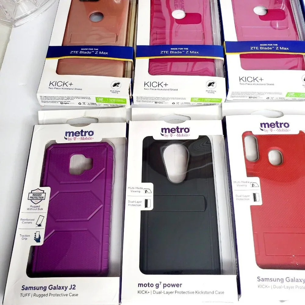 Lot 9 Metro PCS Phone hard & soft Cell phone Cases Samsung, Moto, ZTE, Alcatel